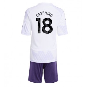 Fotbalové Dres Manchester United Casemiro #18 Dětské Venkovní Oblečení 2025-26 Krátký Rukáv (+ trenýrky)